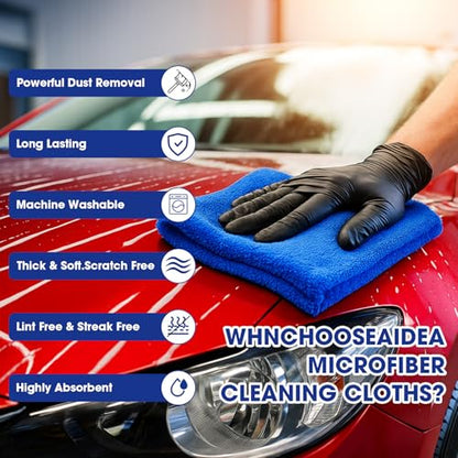 30 Pcs16 x 16 Inch Edgeless Microfiber Plush Towels for Cars Detailing Drying Wash Polishing Absorbent Cleaning Cloths