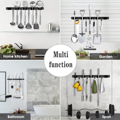 Black Broom Holder Wall Mount