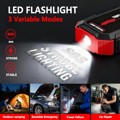 Portable Battery Jumper Starter 2000A Peak 12V Car Jump Starter & Power Booster