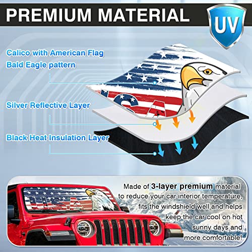 Windshield Flag Sun Shade Sun Visor Heat Shield for 2018