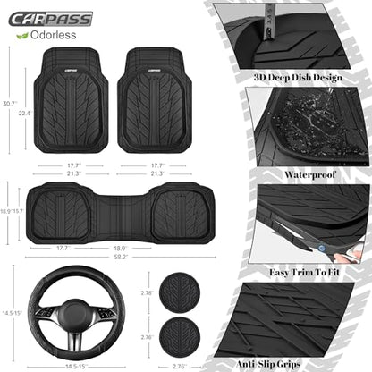 Leather Rubber Steering Wheel Cover 14 1 (6 Count)