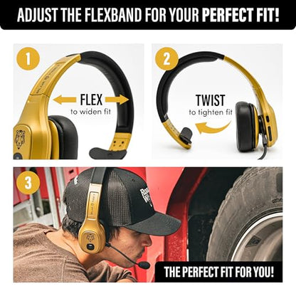 Storm Gold Wireless Trucker Bluetooth Headset with Mic
