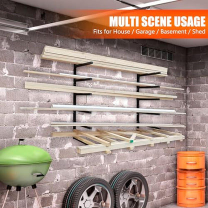 6 Level Foldable Lumber Storage Rack Collapsible Wall Mount