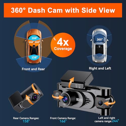 4K 360° Dash Cam for Cars
