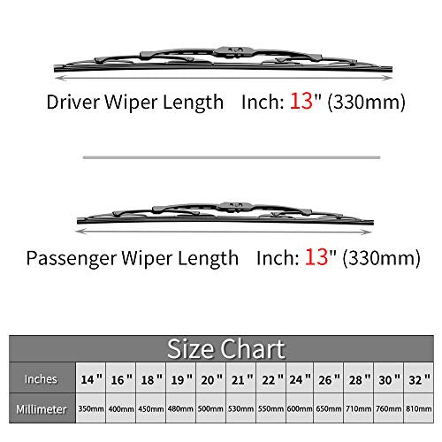 13"+13" Front Windshield Wiper Blades