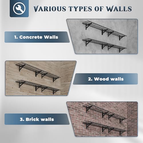 4 Pack Wall Mounted Garage Shelving