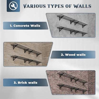 4 Pack Wall Mounted Garage Shelving