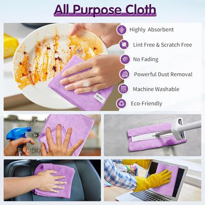 Purple Microfiber Cleaning Cloth (12 Count)