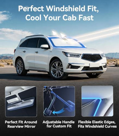 Vinyl Coating Heat Shield] Windshield Sun Shade Umbrella Custom for MDX