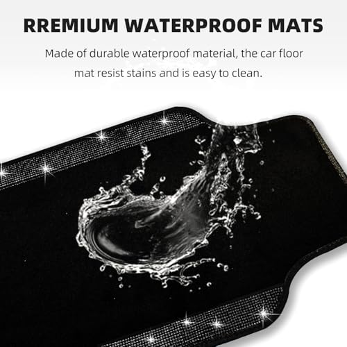 Black Bling Car Floor Mats Full Set