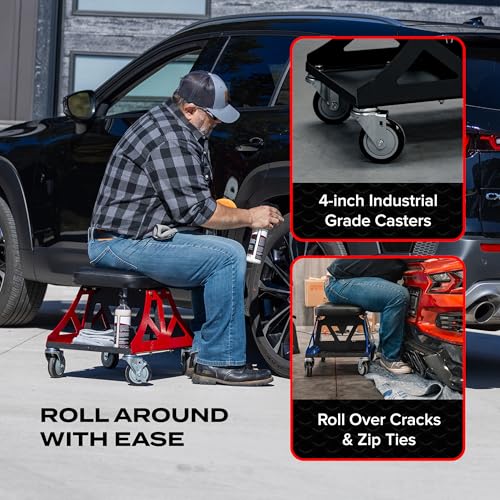 Vyper Low Pro Garage Stool with Removable Seat for Mechanics