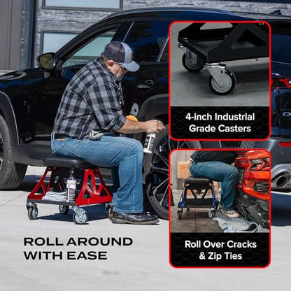 Vyper Low Pro Garage Stool with Removable Seat for Mechanics