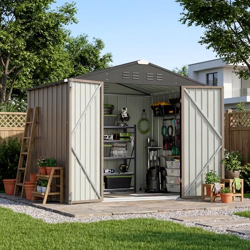 8x6 FT Outdoor Storage Shed with Floor Frame