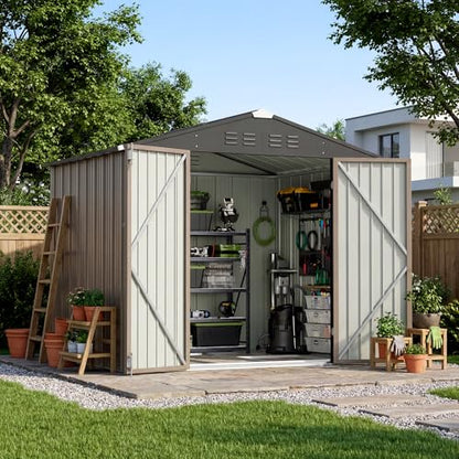 8x6 FT Outdoor Storage Shed with Floor Frame