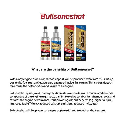 2 Pack Bullsoneshot Premium Total Fuel System Cleaner & Fuel Additive for Gasoline Engine (16.9 Fl Oz)