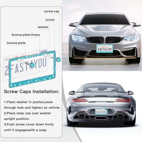 2 Pack License Plate Frames for Women