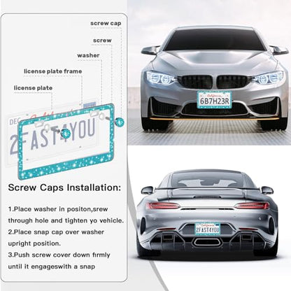2 Pack License Plate Frames for Women