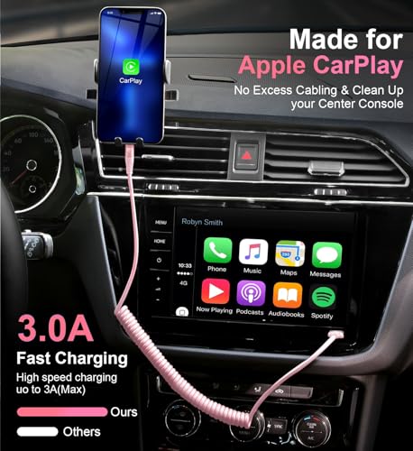 USB C to Lightning Cable 3FT for Car (2 Count)