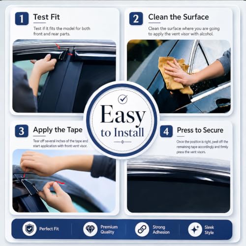 4PC Window Rain Guards fit 2018 (4 Count)