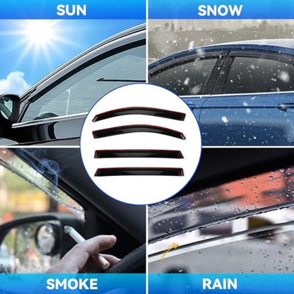 4pcs Window Visors Rain Guards for 2016 (4 Count)