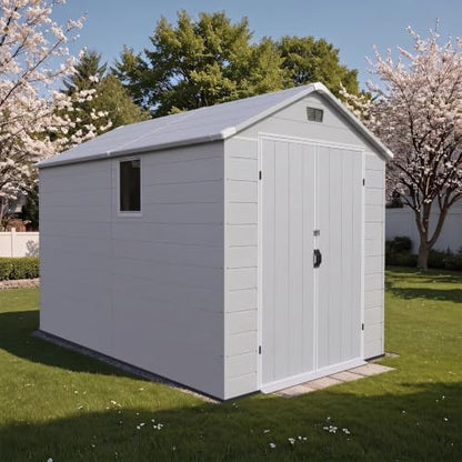 6X10 FT Plastic Outdoor Storage Shed with Floor