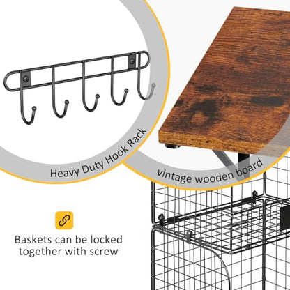 2 Pack Garage Shelves Wall Mounted with Wire Storage baskets (2 Count)