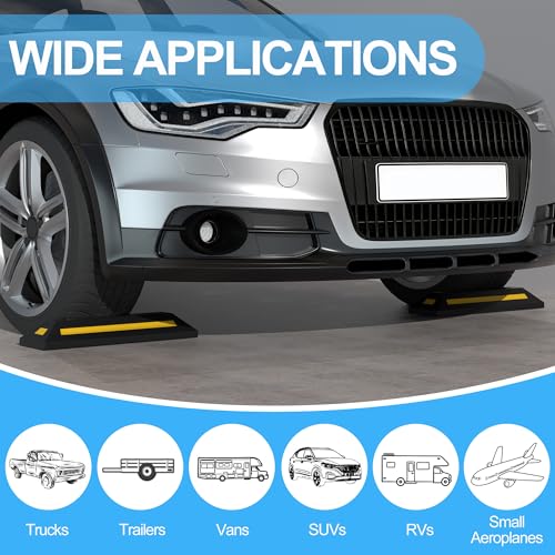 2PCS Rubber Parking Guide Tire Blocks
