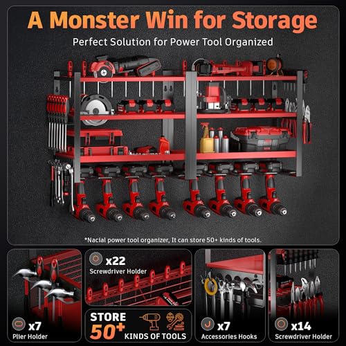 4 Layer Power Tool Organizer Wall Mount