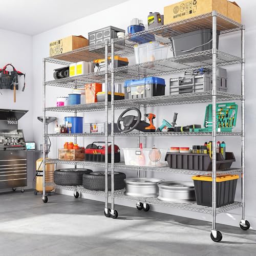 82" H X45 W X18 D Storage Shelves with Wheels (3 Count)