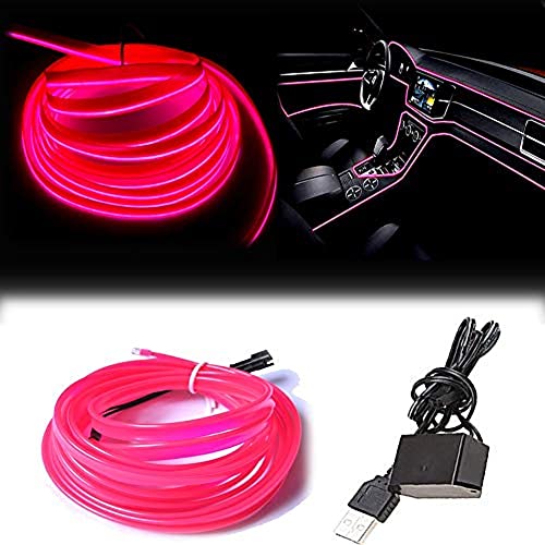 El Wire Pink Interior Car LED Strip Lights
