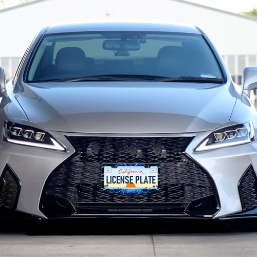 Blue Lightning License Plate Frames