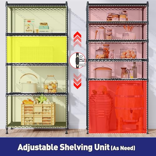 5 Tier Wire Shelving Unit (2 Count)