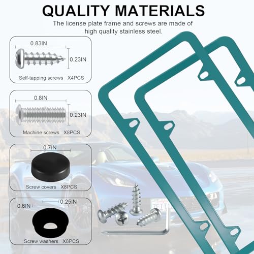 4 Holes Stainless Steel License Plate Frames