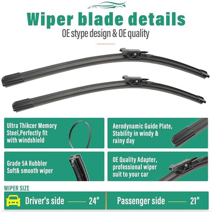 Windshield Wiper Blades Replacement for Chevy Traverse 2012