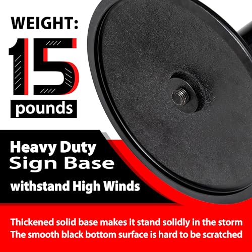 Heavy Duty Parking Sign Base Cast Iron 48" Parking Sign Post (3 Count)