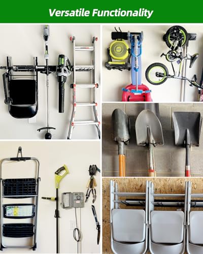 Garden Tool Organizer 48 inches with 18 Garage Wall Hooks in 9 Types (70.4 Ounce)