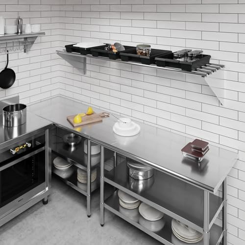 18 in. x 72 in. NSF Stainless Steel Tubular Wall Shelf