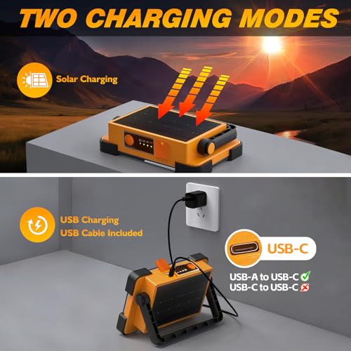 120W Solar Rechargeable 144 LED Work Light