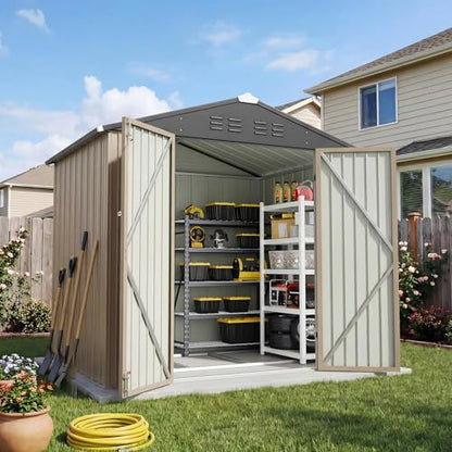 6x4 FT Outdoor Storage Shed with Floor Frame