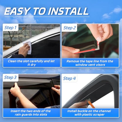 4 PCS in Channel Rain Guards for 2009 (4 Count)