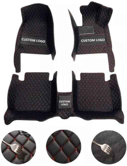 SARAHS Customized car Floor mats -Suitable for 99% of Cars, SUVs, and Trucks - car Pads to Protect Vehicle Interior Floor Accessories (Black Double Splicing)