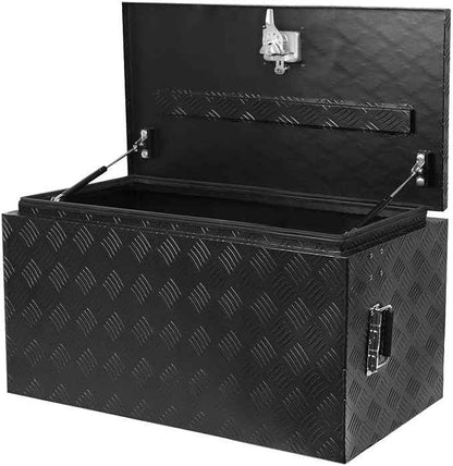 30 Inch Heavy Duty Aluminum Tool Box - Waterproof Square Truck Storage Organizer Chest for Pickup Truck Bed, RV Trailer - T-Handle Lock and Keys Included 30"(W) x 17"(D) x 18"(H)