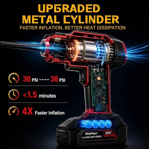 Power Cordless Tire Inflator 20V Mini Handheld Air Compressor