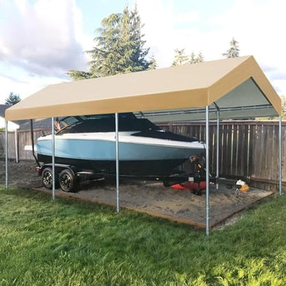 Carport Replacement Canopy Cover for Car Tent Top Garage Shelter Cover Tarp with Ball Bungees