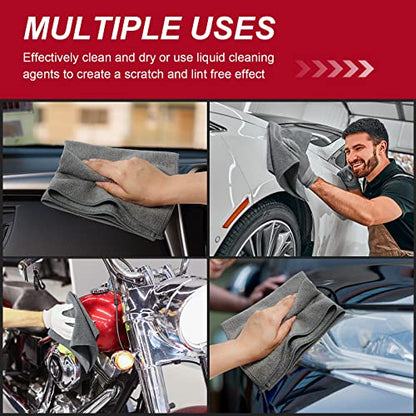 200 Pcs Microfiber Cleaning Cloth 16x16 Inch Microfiber Towels for Car Ultra Absorbent Cleaning Rags Reusable Lint Free Streak Free Detailing Towel for Car Washing Drying Dusting