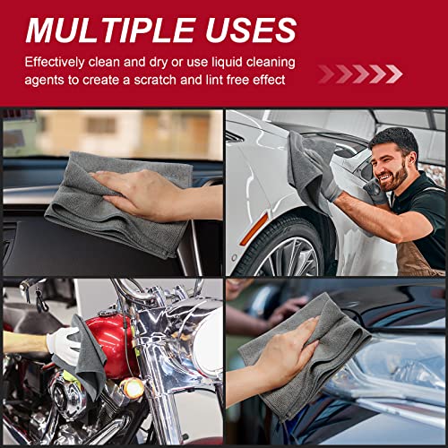 300 Pcs Microfiber Cleaning Cloth 16x16 Inch Microfiber Towels for Car Ultra Absorbent Cleaning Rags Reusable Lint Free Streak Free Detailing Towel for Car Washing Drying Dusting (300 Count)