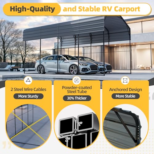14x20x13 FT RV Metal Carport