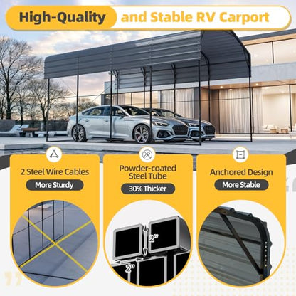 14x20x13 FT RV Metal Carport