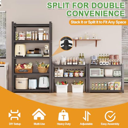 72H Metal Kitchen Storage Shelves