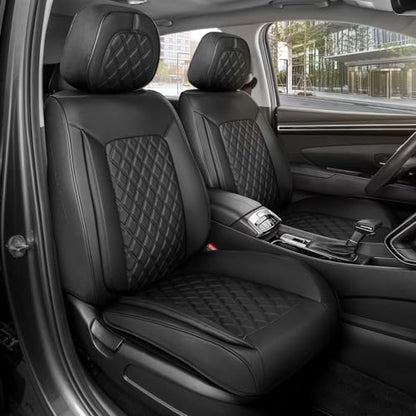 Curated Diamond IV Leather Seat Covers for Cars & SUVs (2 Count)